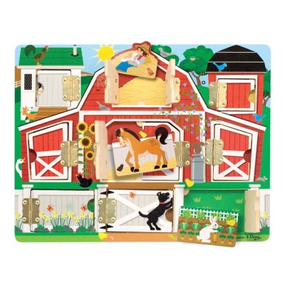 Wesoła farma drewniana zabawka Melissa & Doug – edukacyjna układanka dla dzieci 3+ Wesoła farma drewniana zabawka Melissa & Doug – edukacyjna układanka dla dzieci 3+