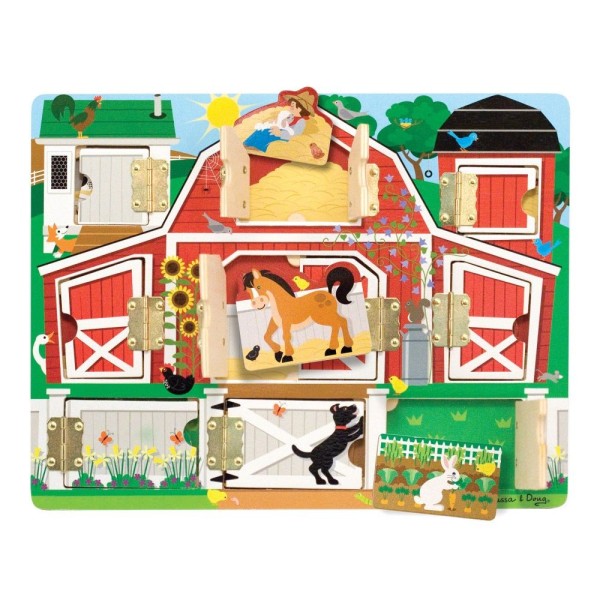 Wesoła farma Melissa & Doug |drewniana tablica edukacyjna 3+