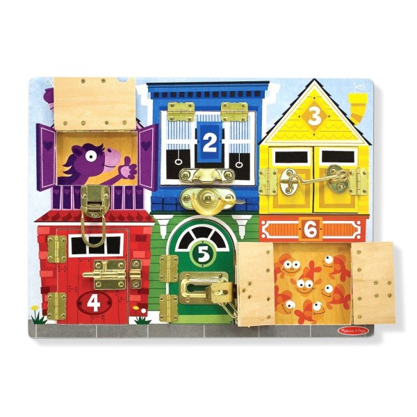 Tablica motoryczna z zamkami Melissa & Doug | rozwój motoryki i koncentracji dla dzieci 3+