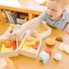 Drewniane produkty spożywcze dla dzieci Melissa & Doug | 4 skrzynki z jedzeniem do zabawy 2+
