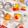 Drewniane produkty spożywcze dla dzieci Melissa & Doug | 4 skrzynki z jedzeniem do zabawy 2+
