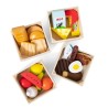 Drewniane produkty spożywcze dla dzieci Melissa & Doug | 4 skrzynki z jedzeniem do zabawy 2+