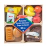 Drewniane produkty spożywcze dla dzieci Melissa & Doug | 4 skrzynki z jedzeniem do zabawy 2+