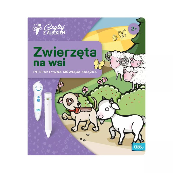 Czytaj z Albikiem Zwierzęta na wsi 2+| Interaktywna przygoda z wiejskimi zwierzątkami i psem Azorkiem do Pióra Albi