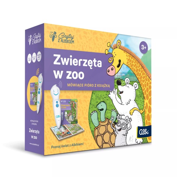 Czytaj z Albikiem Zestaw zwierzęta w zoo 3+ z piórem| Nauka przez zabawę z mówiącym piórem