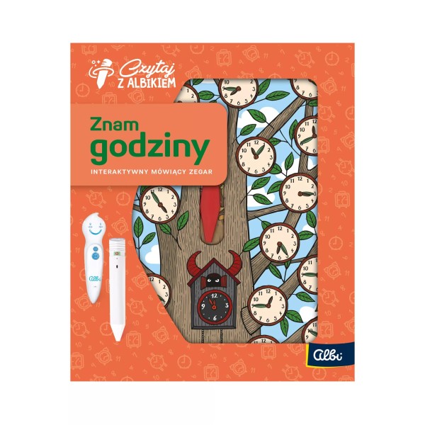 Czytaj z Albikiem Znam godziny. Interaktywny zegar 3+ | Nauka godzin do pióra Albik