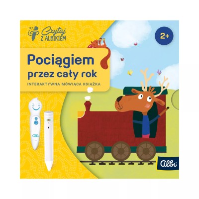 Miniksiążka Pociągiem przez cały rok 2+ – interaktywna książka Albik z dźwiękami i piosenkami Miniksiążka Pociągiem przez cały rok 2+ – interaktywna książka Albik z dźwiękami i piosenkami