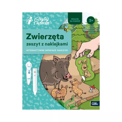 Zeszyt z naklejkami: Zwierzęta 3+ – Interaktywna książeczka edukacyjna Albik z nagraniami i quizami Zeszyt z naklejkami: Zwierzęta 3+ – Interaktywna książeczka edukacyjna Albik z nagraniami i quizami