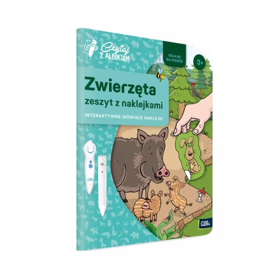 Zeszyt z naklejkami: Zwierzęta 3+ – Interaktywna książeczka edukacyjna Albik z nagraniami i quizami Zeszyt z naklejkami: Zwierzęta 3+ – Interaktywna książeczka edukacyjna Albik z nagraniami i quizami