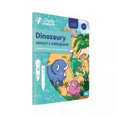 Zeszyt z naklejkami: Dinozaury 3+ – Interaktywna książeczka edukacyjna Albik z dźwiękami i naklejkami Zeszyt z naklejkami: Dinozaury 3+ – Interaktywna książeczka edukacyjna Albik z dźwiękami i naklejkami