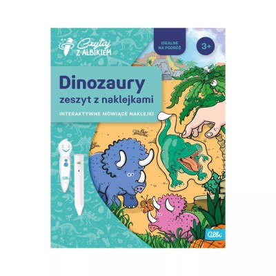 Zeszyt z naklejkami: Dinozaury 3+ – Interaktywna książeczka edukacyjna Albik z dźwiękami i naklejkami Zeszyt z naklejkami: Dinozaury 3+ – Interaktywna książeczka edukacyjna Albik z dźwiękami i naklejkami
