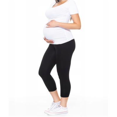 Legginsy ciążowe 3/4 czarne S – bawełniane, wygodne, panel, polska jakość Legginsy ciążowe 3/4 czarne S – bawełniane, wygodne, panel, polska jakość