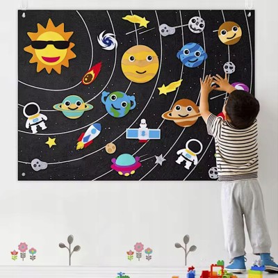 Edukacyjna Mata Filcowa Montessori Układ Słoneczny Kosmos Tablica na Rzepy Edukacyjna Mata Filcowa Montessori Układ Słoneczny Kosmos Tablica na Rzepy