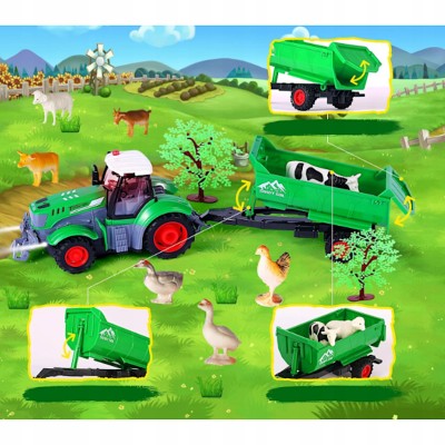 TRAKTOR Z PRZYCZEPĄ ZdalnieSTEROWANY AkumulatorŁADOWARKA zwierzęta QH205-2D TRAKTOR Z PRZYCZEPĄ ZdalnieSTEROWANY AkumulatorŁADOWARKA zwierzęta QH205-2D