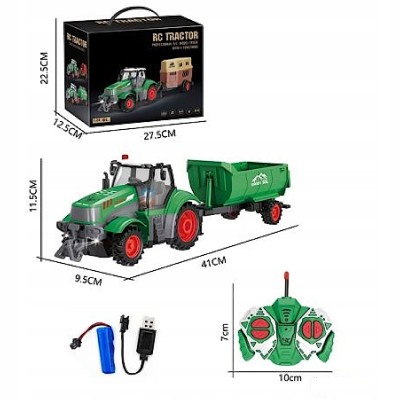 TRAKTOR Z PRZYCZEPĄ ZdalnieSTEROWANY AkumulatorŁADOWARKA zwierzęta QH205-2D TRAKTOR Z PRZYCZEPĄ ZdalnieSTEROWANY AkumulatorŁADOWARKA zwierzęta QH205-2D