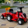 Jeżdzik traktor z przyczepą dla dzieci dźwięki czerwony