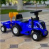 Jeżdzik traktor z przyczepą dla dzieci dźwięki niebieski