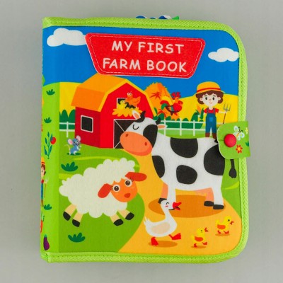 Sensoryczna książeczka dla dzieci farma zwierzątka na rzepy Montessori Sensoryczna książeczka dla dzieci farma zwierzątka na rzepy Montessori