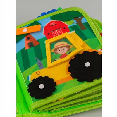 Sensoryczna książeczka dla dzieci farma zwierzątka na rzepy Montessori Sensoryczna książeczka dla dzieci farma zwierzątka na rzepy Montessori