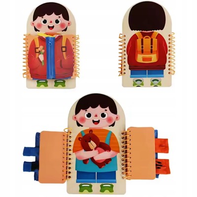 Edukacyjna tablica Montessori guziki suwaki rzepy naukaUbierania dla dzieci Edukacyjna tablica Montessori guziki suwaki rzepy naukaUbierania dla dzieci