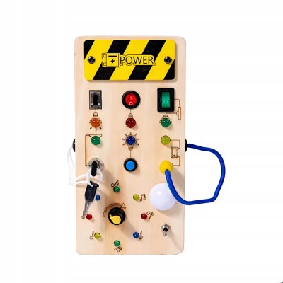 Tablica manipulacyjna drewniana montessori przełączniki światła SY-100111 Tablica manipulacyjna drewniana montessori przełączniki światła SY-100111