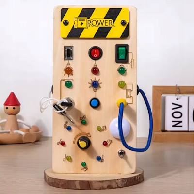 Tablica manipulacyjna drewniana montessori przełączniki światła SY-100111 Tablica manipulacyjna drewniana montessori przełączniki światła SY-100111