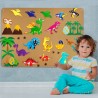 MATA EDUKACYJNA Tablica FILCOWA na rzepy dla dzieci dinozaury Montessori