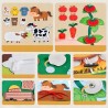 Sensoryczna filcowa  książeczka dla dzieci farma zwierzątka na rzepy Montessori