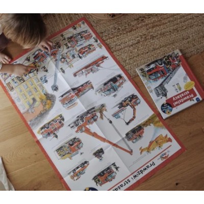 Strażacy w akcji – edukacyjna książka dla dzieci z plakatem A2 Strażacy w akcji – edukacyjna książka dla dzieci z plakatem A2