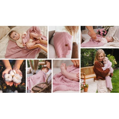Dzianinowy kocyk bawełniany – 100% bawełna organiczna | Idealny dla niemowląt Dzianinowy kocyk bawełniany – 100% bawełna organiczna | Idealny dla niemowląt