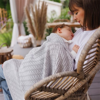 Dzianinowy kocyk bawełniany – 100% bawełna organiczna | Idealny dla niemowląt Dzianinowy kocyk bawełniany – 100% bawełna organiczna | Idealny dla niemowląt