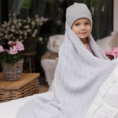 Dzianinowy kocyk bawełniany – 100% bawełna organiczna | Idealny dla niemowląt Dzianinowy kocyk bawełniany – 100% bawełna organiczna | Idealny dla niemowląt