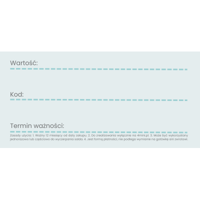 Karta podarunkowa bon voucher 4mini RÓŻNE WARTOŚCI Karta podarunkowa bon voucher 4mini RÓŻNE WARTOŚCI