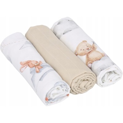 Pieluszki muślinowe PREMIUM 3 szt. – W obłoczkach| Babymam Pieluszki muślinowe PREMIUM 3 szt. – W obłoczkach| Babymam