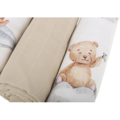 Pieluszki muślinowe PREMIUM 3 szt. – W obłoczkach| Babymam Pieluszki muślinowe PREMIUM 3 szt. – W obłoczkach| Babymam