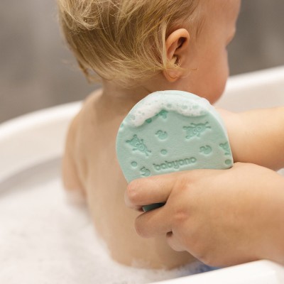 Pastelowa gąbka do kąpieli dla niemowląt – miękka, hipoalergiczna, bezpieczna | 4mini.pl