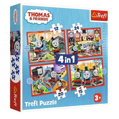 Puzzle 4w1 Tomek i Przyjaciele Odjazdowy Tomek Trefl 34619 Puzzle 4w1 Tomek i Przyjaciele Odjazdowy Tomek Trefl 34619