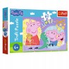 Puzzle Szczęśliwa świnka, Świnka Peppa 60 elementów Trefl 17414