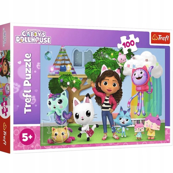 Puzzle Trefl 16464 – Koci Domek Gabi 100 el. | Edukacyjna Układanka Dla Dzieci 5+ z Bajkowymi Postaciami