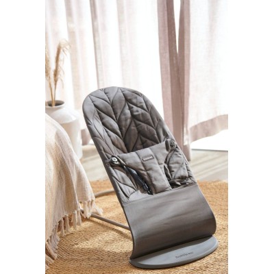 Leżaczek BabyBjörn Bliss Woven Petal Quilt Antracyt – ergonomiczny leżaczek i fotelik 2w1, wygoda i bezpieczeństwo