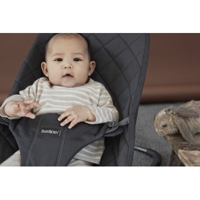 Leżaczek BabyBjörn Bliss Woven Antracytowy – ergonomiczny leżaczek i fotelik 2w1, komfort i bezpieczeństwo dziecka