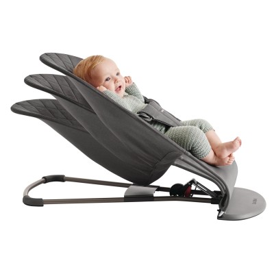 Leżaczek BabyBjörn Bliss Woven Antracytowy – ergonomiczny leżaczek i fotelik 2w1, komfort i bezpieczeństwo dziecka