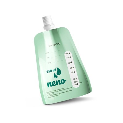 Neno Woreczki – woreczki z adapterem do mrożenia i przechowywania pokarmu | zestaw 20 szt. 150 ml, higieniczne odciąganie mleka
