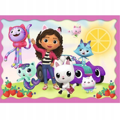 Puzzle 4w1 Koci domek Gabi – zestaw 207 elementów, bajkowe ilustracje | Trefl 34620