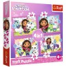 Puzzle 4w1 Koci domek Gabi – zestaw 207 elementów, bajkowe ilustracje | Trefl 34620