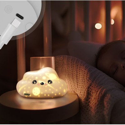 Silikonowa lampka nocna Neno Cosmo – bezpieczne światło dla dzieci, 3 poziomy jasności, 11 trybów świecenia
