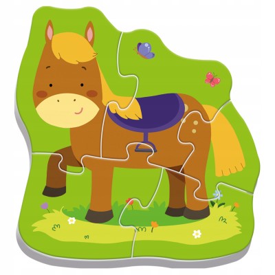Puzzle Zwierzęta z farmy 4w1 dla dzieci – rozwijające i kolorowe | Trefl 36070
