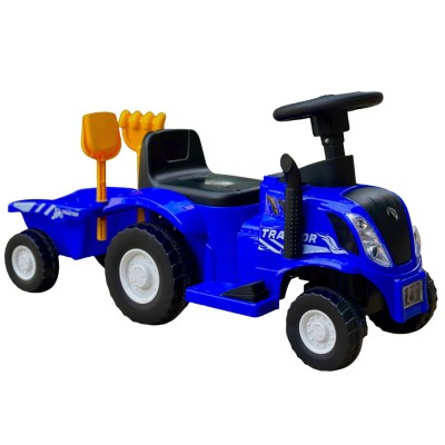 Niebieski Traktor na Akumulator z Przyczepą dla Dzieci – Zabawka Małego Rolnika 3+ Niebieski Traktor na Akumulator z Przyczepą dla Dzieci – Zabawka Małego Rolnika 3+