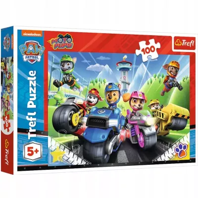 Puzzle Psi Patrol 100 elementów - Ekipa Na Motorach! Przenieś się do świata przygód z ulubionymi bohaterami. Puzzle Psi Patrol 100 elementów - Ekipa Na Motorach! Przenieś się do świata przygód z ulubionymi bohaterami.