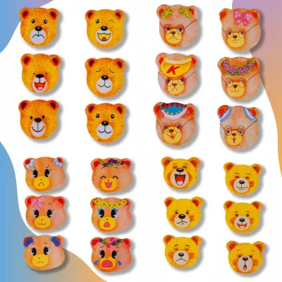 Drewniana układanka Misie 74 el. – edukacyjna zabawka z sorterem emocji i ubrań | Nauka przez zabawę dla dzieci 3+